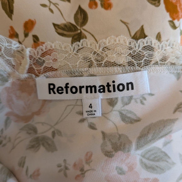 Reformation- Silk Slip Dress- Foliage Print- Size 4- NWOT - Picture 5 of 6